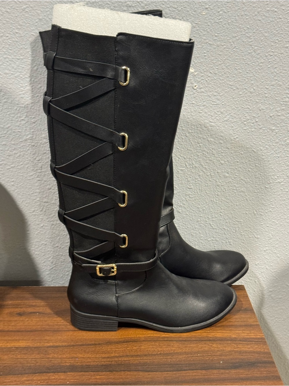 Thalia Sodi Veronika Women's Black Knee High Riding Boots (Size: 8.5)
